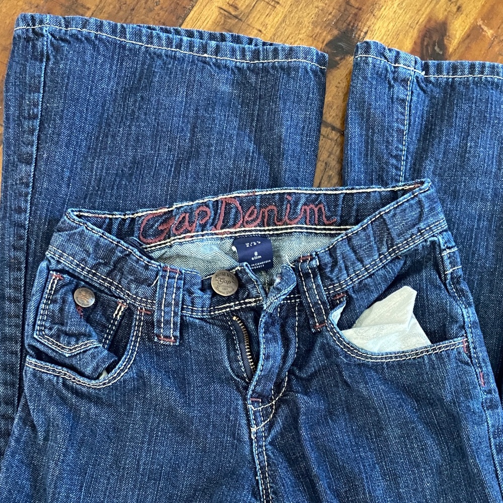 GAP kids girls wide leg 8 slim Denim Blue jeans